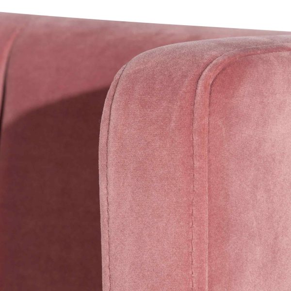 INGEMAR Queen Bed - Blush Peach Velvet - Image 8