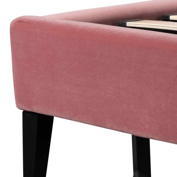 INGEMAR Queen Bed - Blush Peach Velvet - Image 9