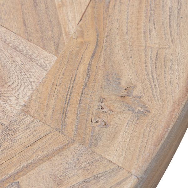 HOPE Round Dining Table in Recycled Elm - 1.4m Natural Black Base - Image 5