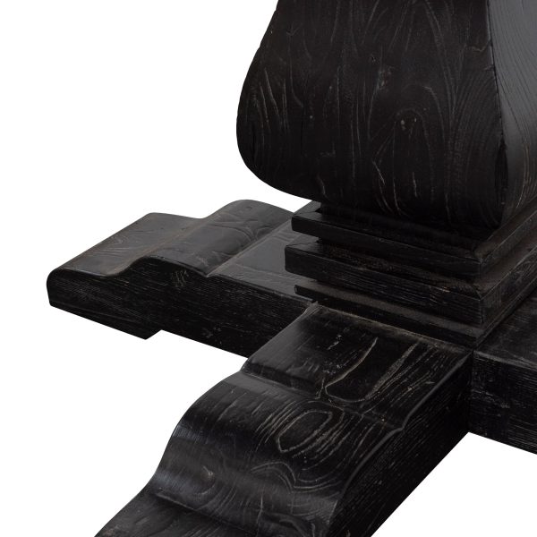 HOPE Round Dining Table in Recycled Elm - 1.4m Natural Black Base - Image 6