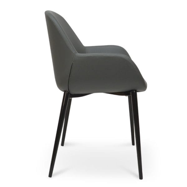 RAFAEL Dining Chair - Charcoal Grey PU - Image 5
