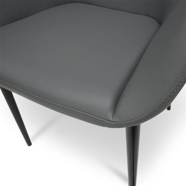 RAFAEL Dining Chair - Charcoal Grey PU - Image 8