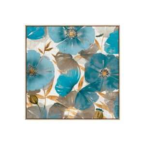 BLUE and GOLD POPPIES II - Natural Canvas