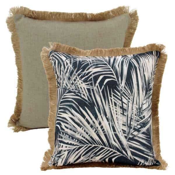 Night Brush Linen Cushion - Black, White & Natural 50 x 50 - Image 2