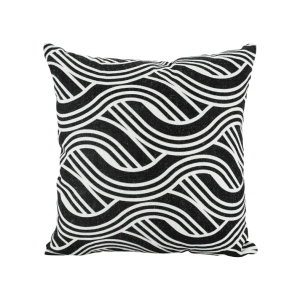 Soft Breeze Linen Cushion - Black & White 50 x 50
