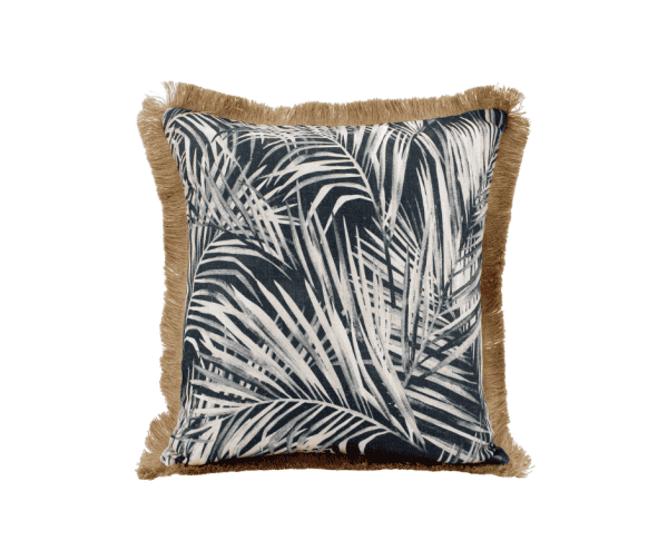Night Brush Linen Cushion - Black, White & Natural 50 x 50