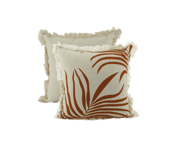Sunny Frond Cushion - Orange 45 x 45