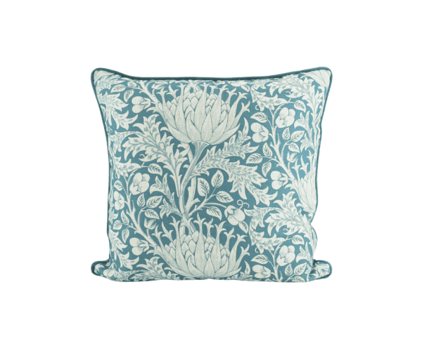 Teal Blue Linen Cushion - 50 x 50