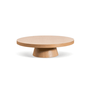 DAMARIS Round Oak Veneer Coffee Table - 1.1m Natural