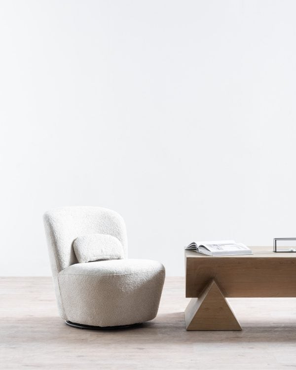 TEDDY Swivel Lounge Chair - Ivory Teddy - Image 4